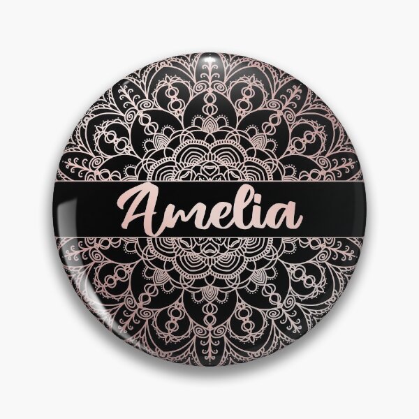 Item preview, First name Amelia mandala in rose gold designed and sold by felinefeelings.