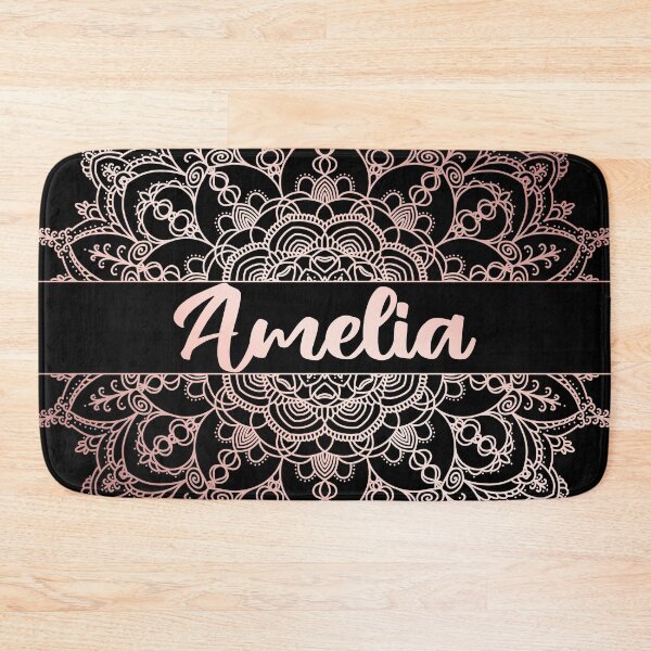 Item preview, First name Amelia mandala in rose gold designed and sold by felinefeelings.