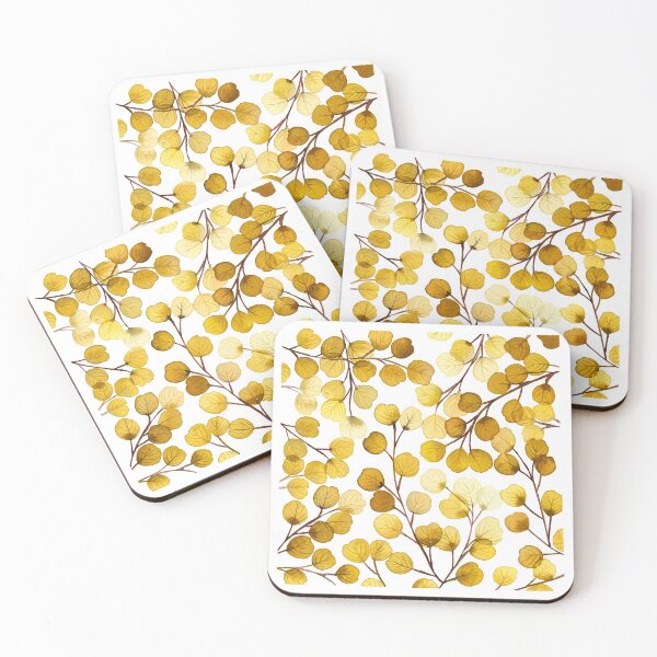 Item preview, Eucalyptus Print, Yellow Foliage Art, Botanical Leaves Branch Art designed and sold by lunaisdrawing.