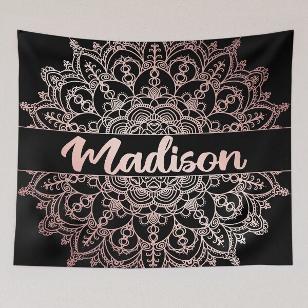 Item preview, First name Madison mandala in rose gold designed and sold by felinefeelings.