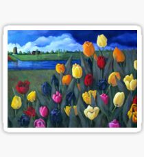Dutch Tulips, Flowers, Original Floral Painting Sticker