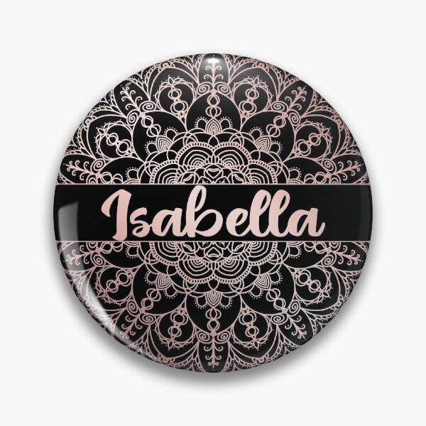 Item preview, First name Isabella mandala in rose gold designed and sold by felinefeelings.