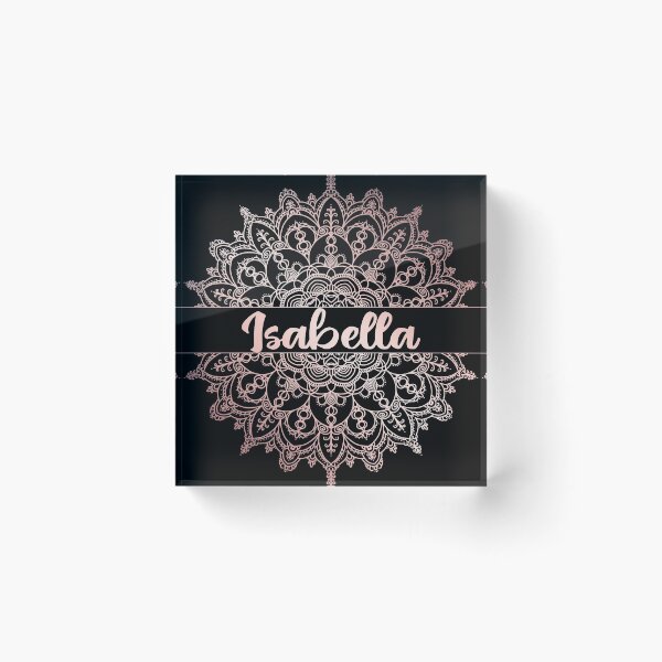 Item preview, First name Isabella mandala in rose gold designed and sold by felinefeelings.