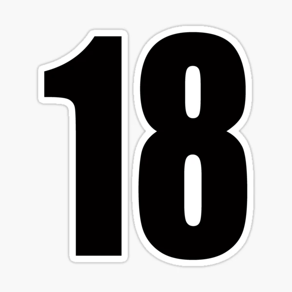 Number 18 number eighteen shirt number soccer sport | Sticker