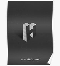 H - Pixel Font Poster