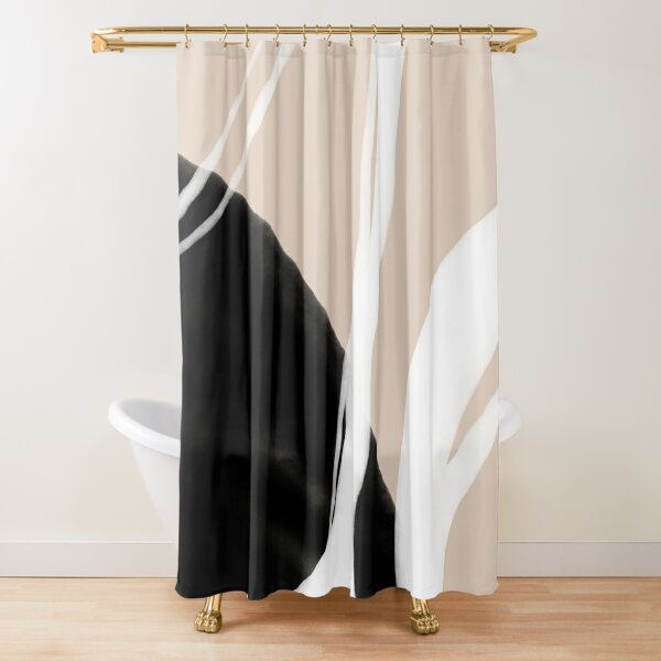 Beige, Brown and Black Abstract  Shower Curtain for Sale by deecdee