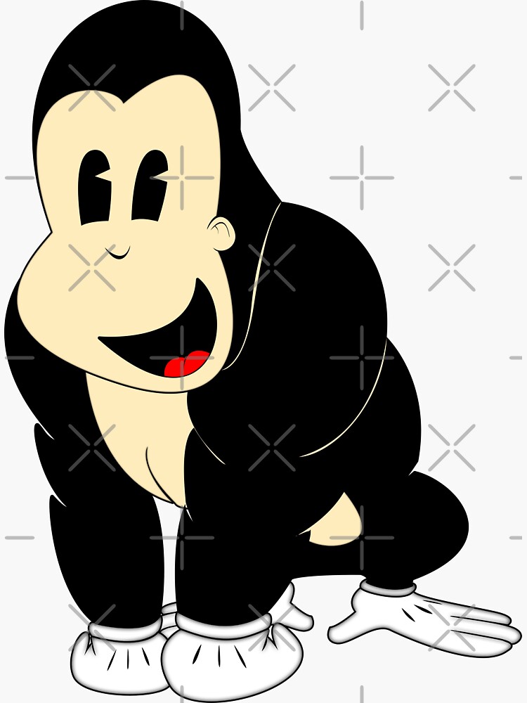 Thumbnail 3 of 3, Sticker, Rubber Bob Gorilla cartoon designed and sold by djspacegr.