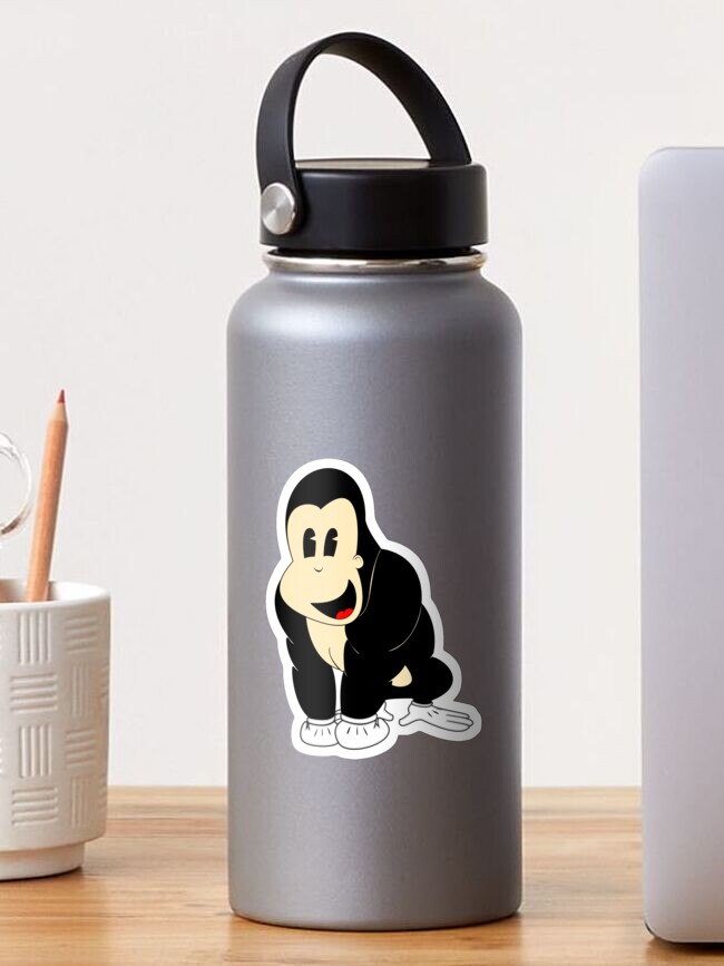 Thumbnail 1 of 3, Sticker, Rubber Bob Gorilla cartoon designed and sold by djspacegr.