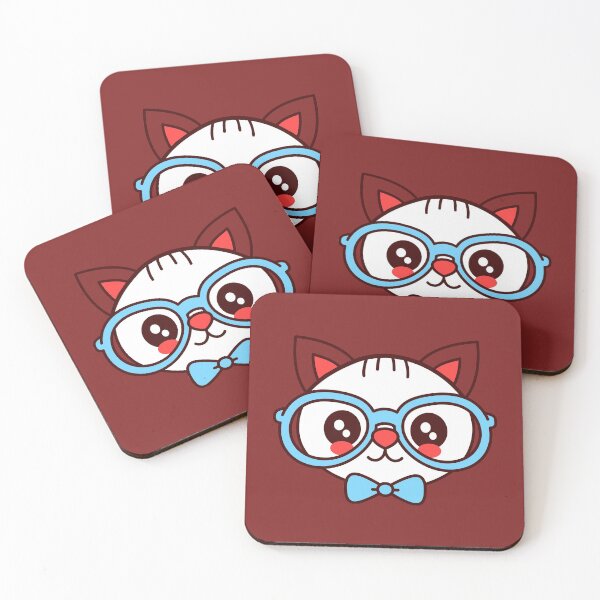 Item preview, Cute cat wearing eyeglasses designed and sold by kalud-zoldyck.
