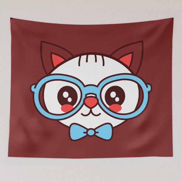 Item preview, Cute cat wearing eyeglasses designed and sold by kalud-zoldyck.