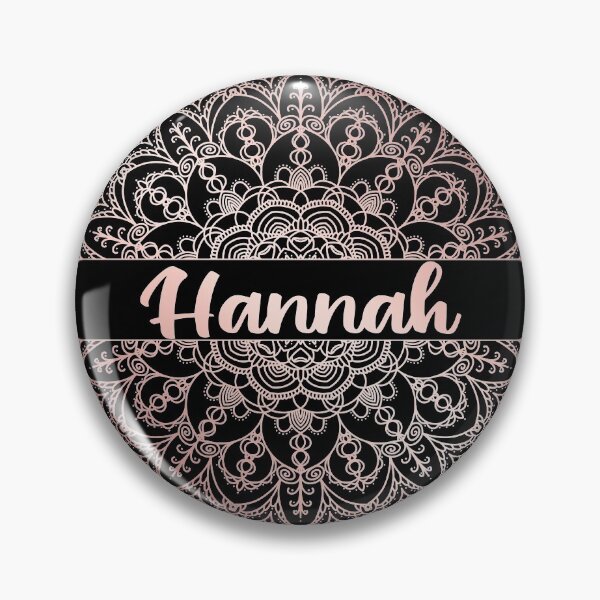 Item preview, First name Hannah mandala in rose gold designed and sold by felinefeelings.