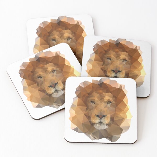 Item preview, lion low poly brown pattern designed and sold by Amr Qadi.