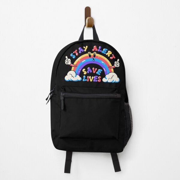 Item preview, Stay Alert - Save Lives | Rainbow (black) designed and sold by Any Color Designs.