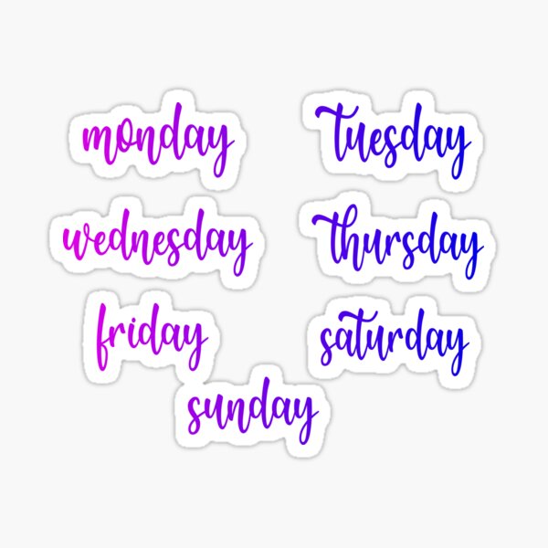Days of the Week Stickers – Little Linda Stickers