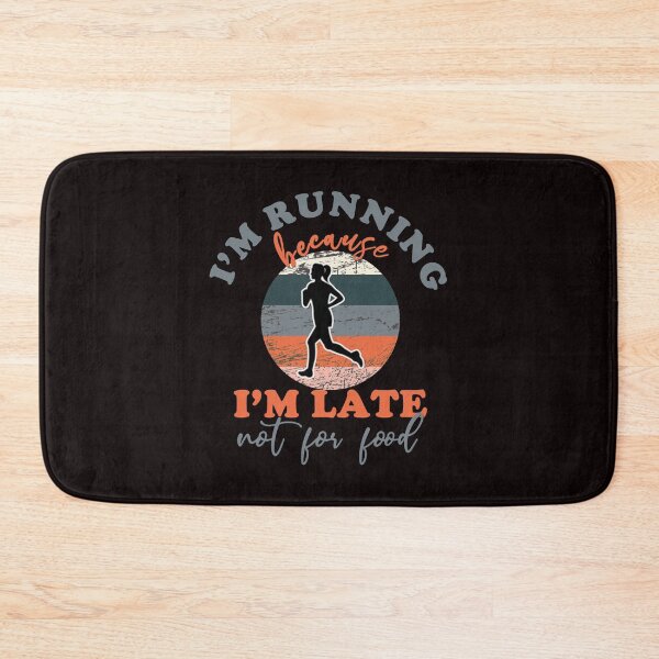 Item preview, I'm Running Because I'm Late Not For Food - Funny Retro Sunset Running Woman designed and sold by leo121687.