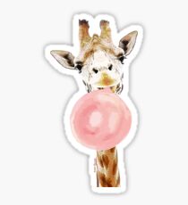 Pink Bubblegum Giraffe Sticker