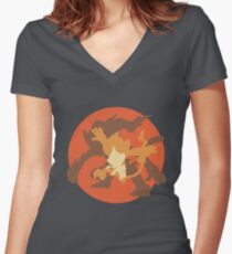 Chimchar Evolutions Women's Fitted V-Neck T-Shirt