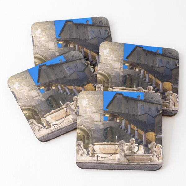 Item preview, Beautiful Bergamo at Night - Fontana Contarini Fountain on Piazza Vecchia designed and sold by Georgia Mizuleva.