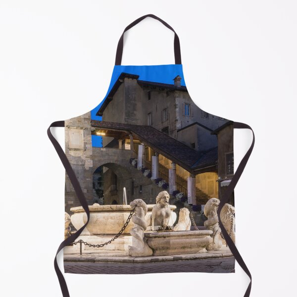 Item preview, Beautiful Bergamo at Night - Fontana Contarini Fountain on Piazza Vecchia designed and sold by Georgia Mizuleva.