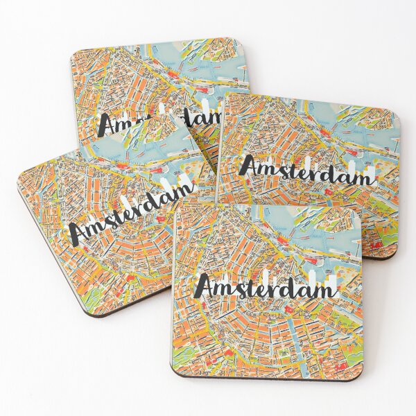 Item preview, Amsterdam Skyline and Map designed and sold by tonylamfood.