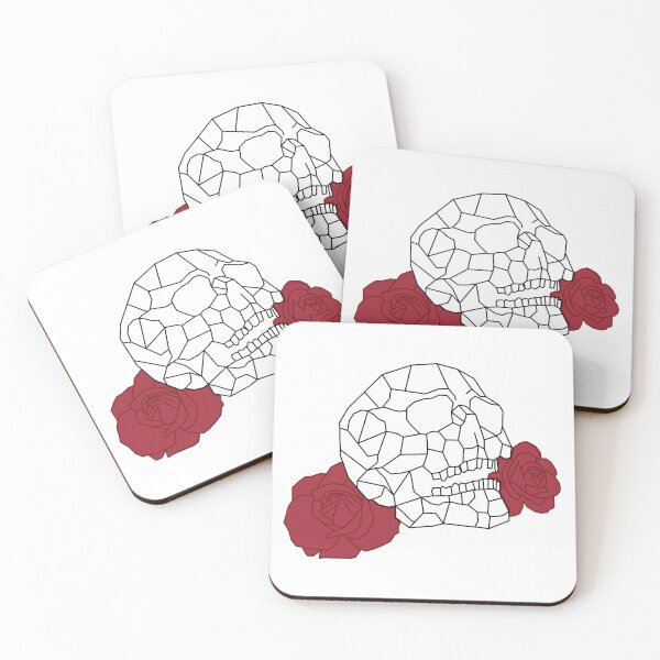 Item preview, Black Geometric Skull And Roses designed and sold by 5thSeason.