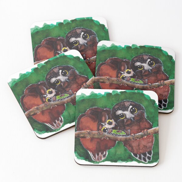 Item preview, playful curious owls designed and sold by Karolien Kenis.