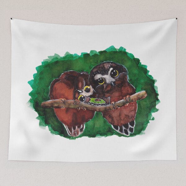 Item preview, playful curious owls designed and sold by Karolien Kenis.