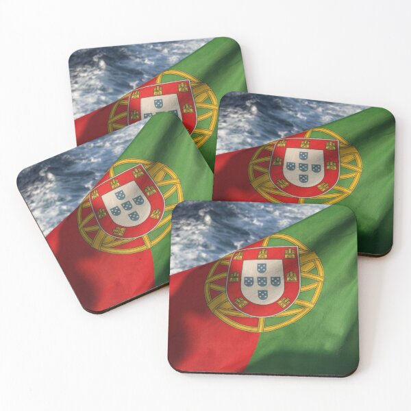 Item preview, Beautiful Portuguese flag waving with the calm breeze on the ocean.  designed and sold by SaltedFreckles.