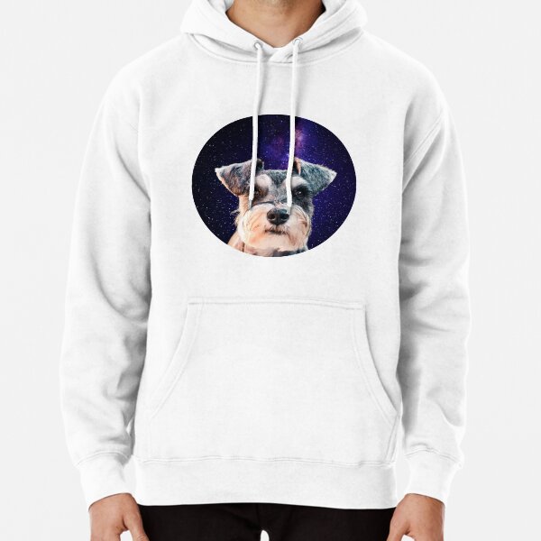 funny miniature schnauzer lover face dog galaxy Pullover Hoodie
