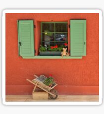 Green Window and Wheelbarrow Sticker
