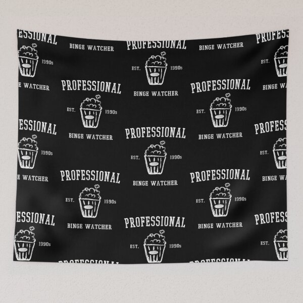 Item preview, Professional Binge Watcher – Athletic College Popcorn 90s Text designed and sold by The Green Corner.