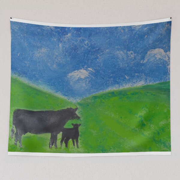 Item preview, Cows Admiring The Sky Inspired By Starry Night Van Gogh Concetta Ellis designed and sold by concettaellis.