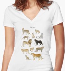 Wild Cats Women's Fitted V-Neck T-Shirt