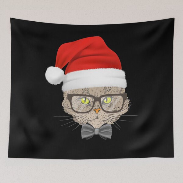 Item preview, Santa Cat,Cat in Christmas Hat,cat lover christmas-Sweatshirt-hoodies-Stickers & Magnets designed and sold by Aminepop.