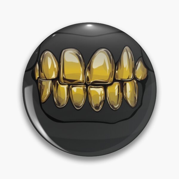 Item preview, BLACK LIPS WITH GOLD GRILL GNASHERS, TEETH designed and sold by TRENDATTHETOP.
