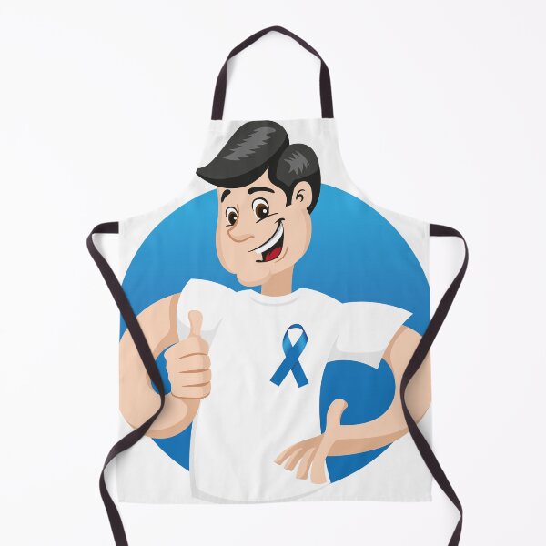 Item preview, Male mascot supporting blue November, against prostate cancer, wearing a white shirt with blue tape and mustache.  designed and sold by LucianoCosmo.