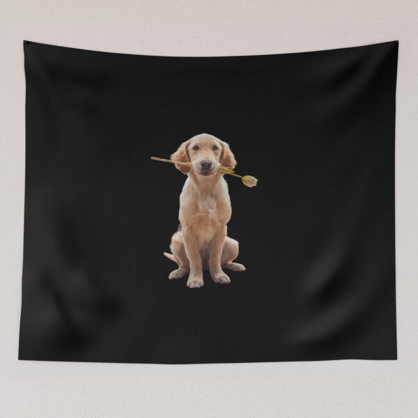 Item preview, a cute labrador with a flower in his mouth designed and sold by TravelTemple.