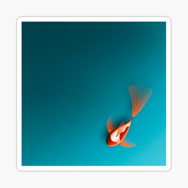 Orange White Koi Fish Sticker