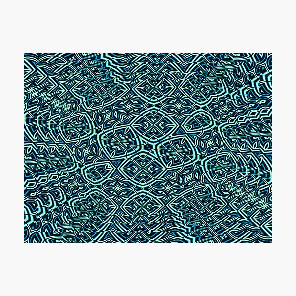 Weave Design In Blue and Green Photographic Print
