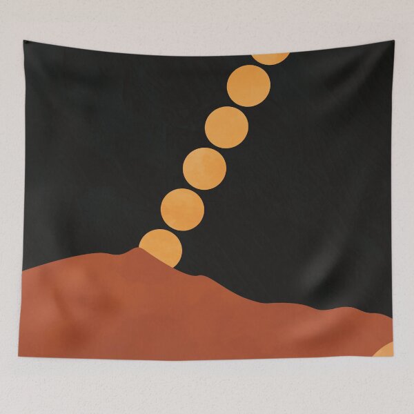 Item preview, Mountain Hill, Moon, Terracotta, Minimalist Artwork designed and sold by technicolorable_art.