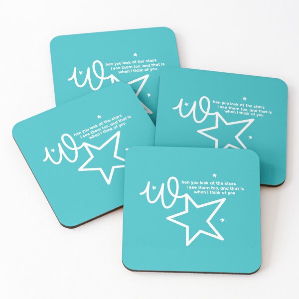 Item preview, When you look at the stars I see them too and that is when I think of you - send a loving hug with this missing you gift range, in bright aqua blue designed and sold by Caroline Laursen.