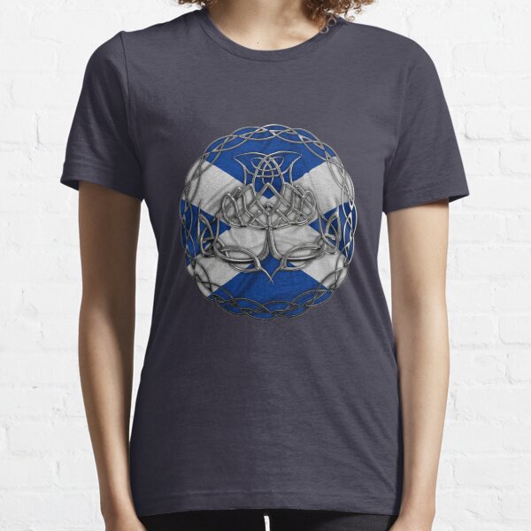 Chrome Celtic Knot Thistle Essential T-Shirt