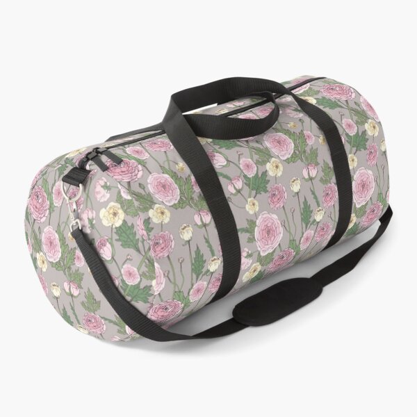 Ranunculus Flowers with Leafs pattern Duffle Bag