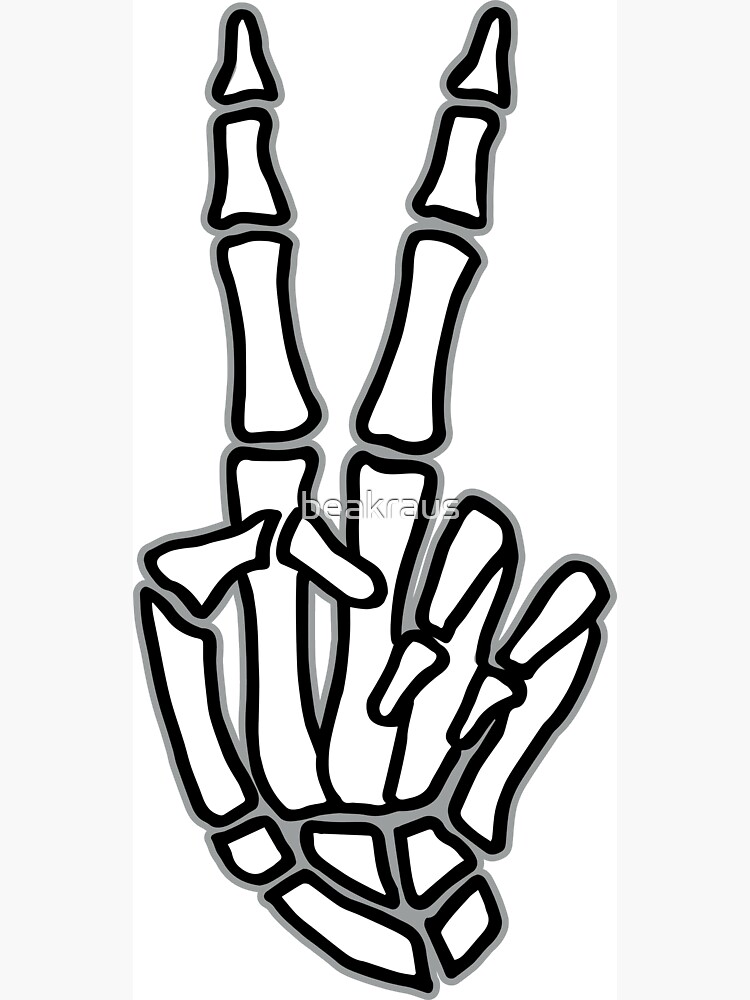 Peace skeleton hand sign by beakraus