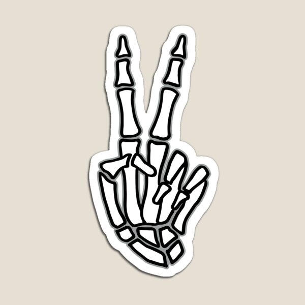Peace skeleton hand sign Magnet