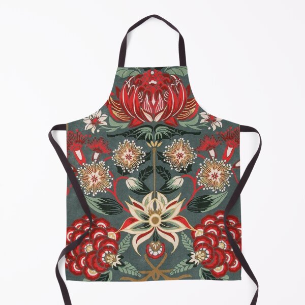 Item preview, Unique red and green floral carpet pattern designed and sold by astrunb5.