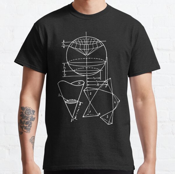 Vintage Math Diagrams - white on black Classic T-Shirt