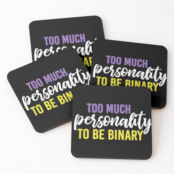 Item preview, Too Much Personality To Be Binary - Enby Pride - Brush Lettering designed and sold by UBUCO.