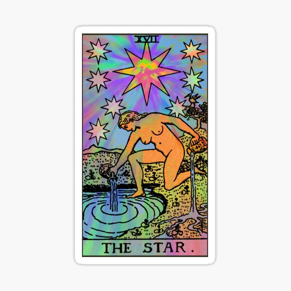 (High Resolution) The Star - Psychedelic Rider Waite Tarot Card Sticker