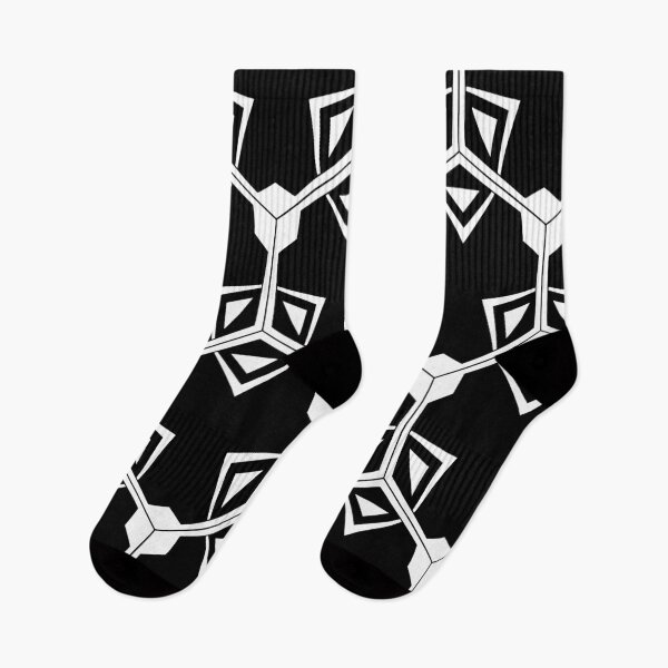Item preview, Isotopic Absract Hexagon Cube Tesselating Tiles White on Black designed and sold by NoMatterLab.